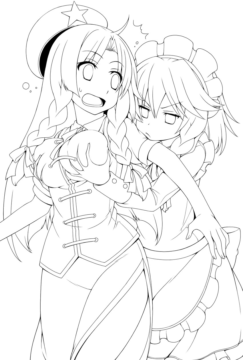izayoi sakuya and hong meiling (touhou) drawn by eichi_yuu
