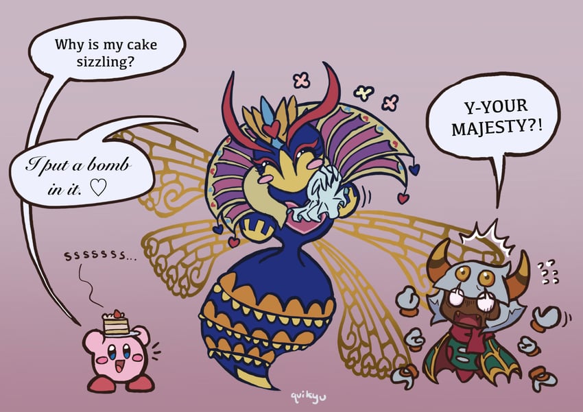 kirby, taranza, and queen sectonia (kirby) drawn by quikyu