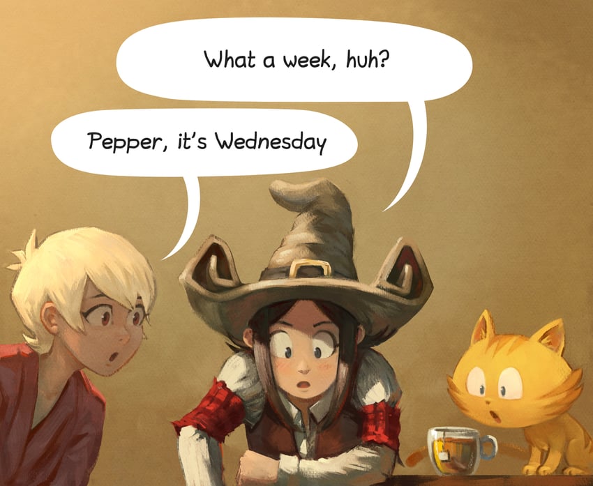 pepper, carrot, and shichimi (pepper&carrot) drawn by david_revoy