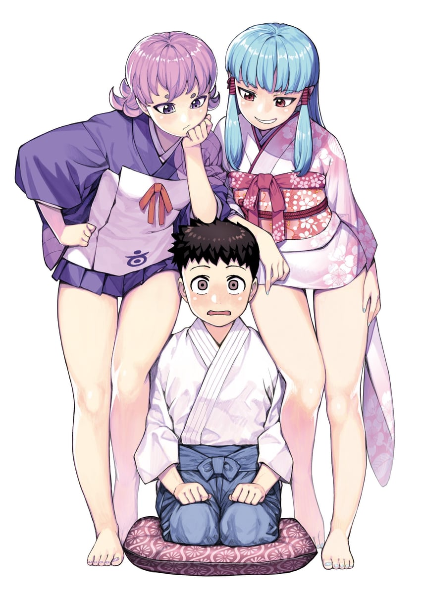 kiriha, kagami kazuya, and kyouka (tsugumomo) drawn by hamada_yoshikazu