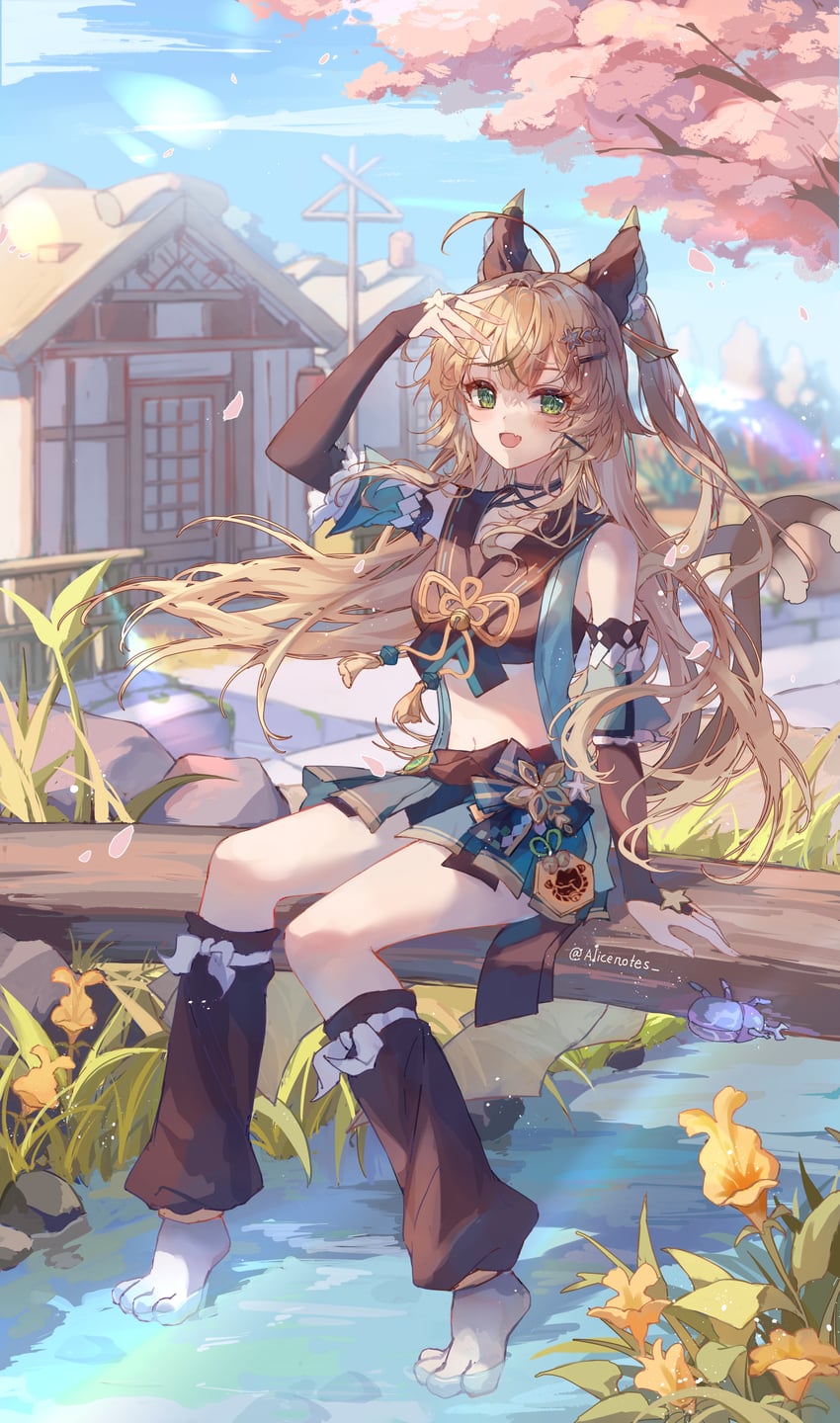 kirara and onikabuto (genshin impact) drawn by lixiang_guo_alice