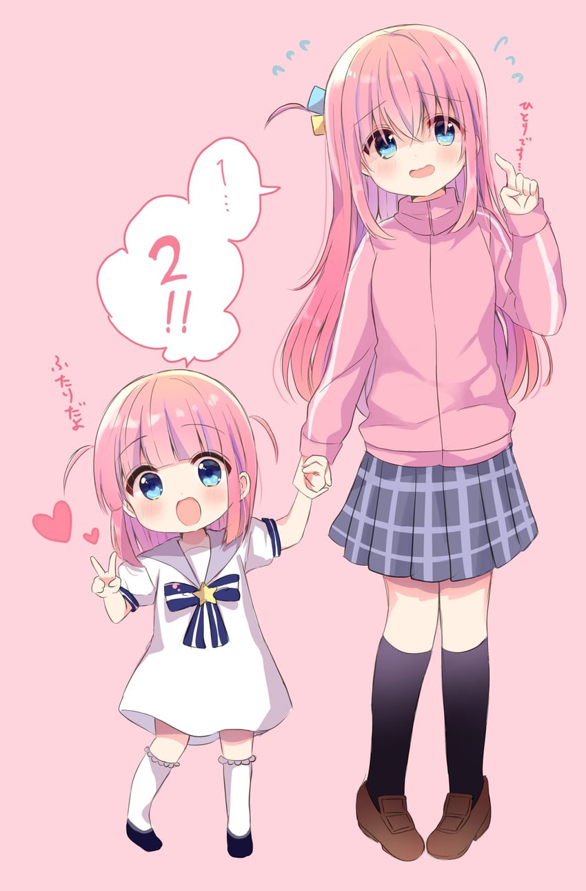 gotoh hitori and gotoh futari (bocchi the rock!) drawn by nanami_ayane_(kusunoki5050)