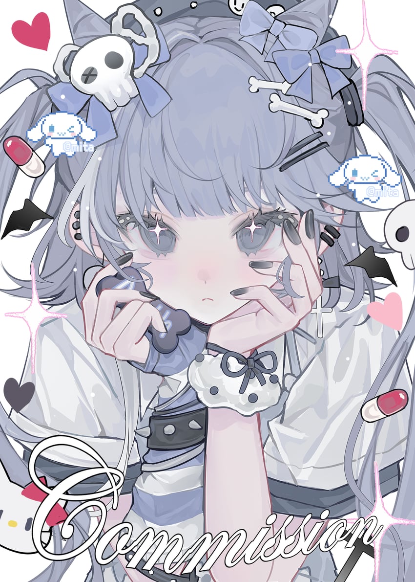 cinnamoroll and hello kitty (original and 3 more) drawn by shi_mita