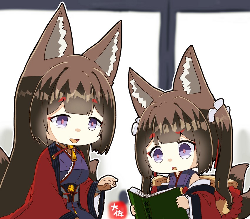 amagi and amagi-chan (azur lane) drawn by taisa_(kari)