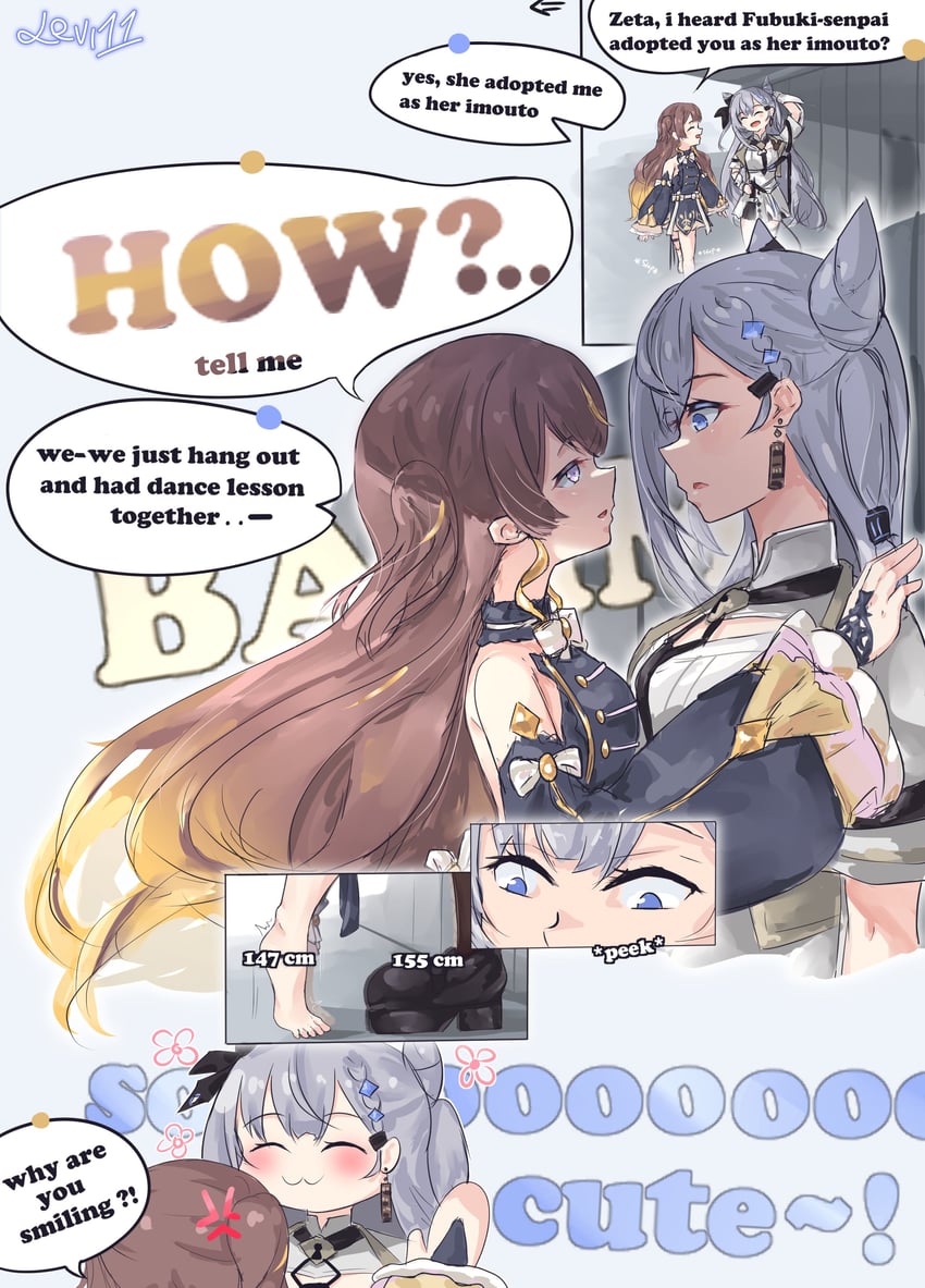 anya melfissa and vestia zeta (hololive and 1 more) drawn by levi11
