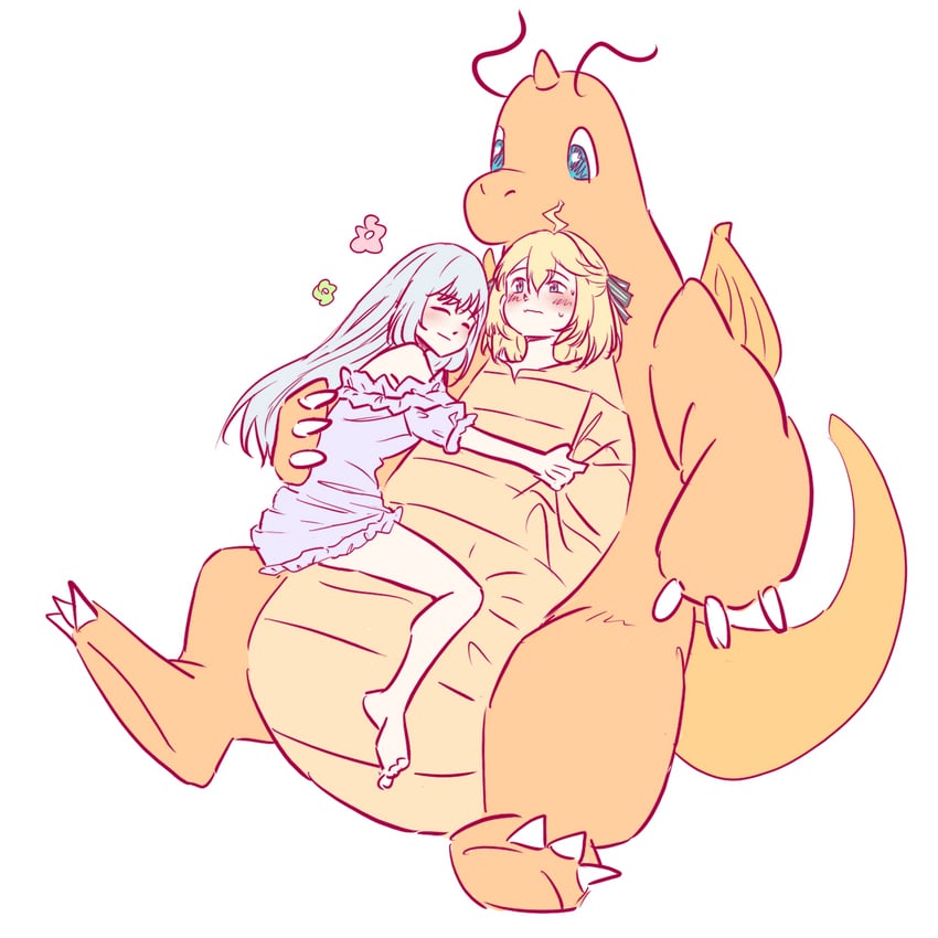 dragonite, anisphia wynn palettia, and euphyllia magenta (pokemon and 1 more) drawn by anjuro_zeeku