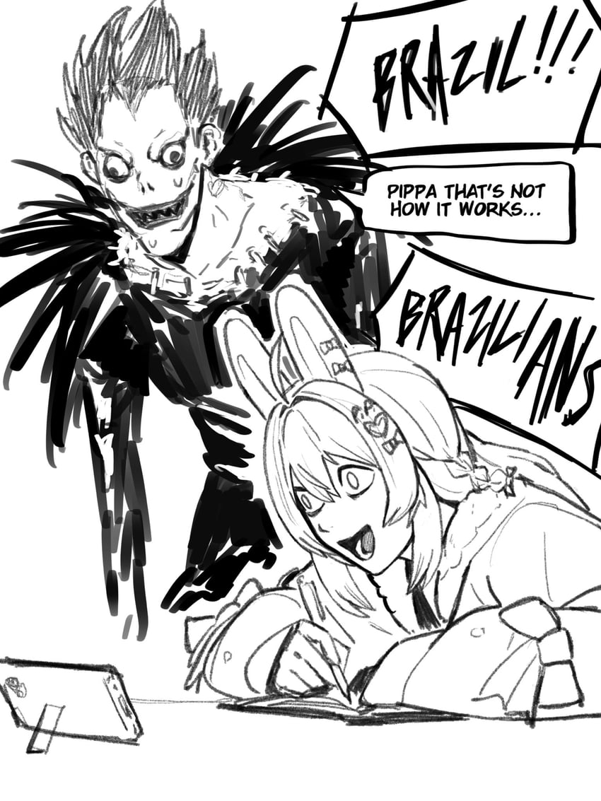 pipkin pippa and ryuk (phase connect and 1 more) drawn by denied_art