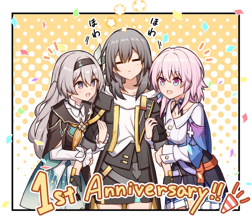 trailblazer, firefly, stelle, and march 7th (honkai and 1 more) drawn by t@ke-g