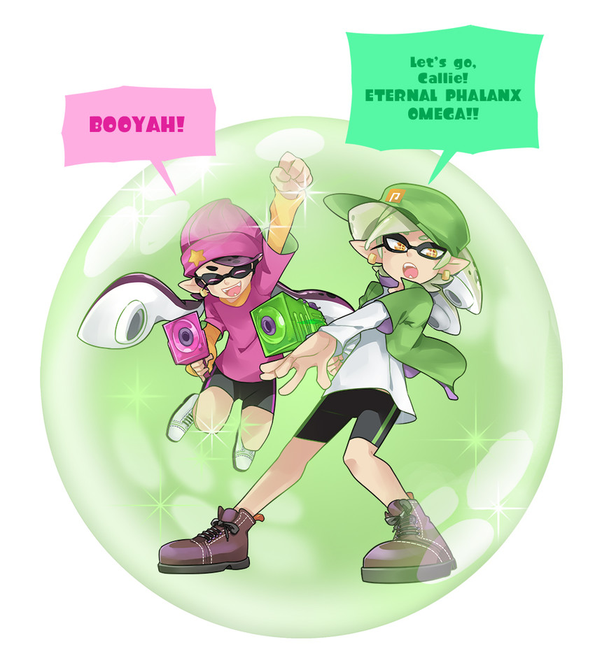 callie and marie (splatoon and 1 more) drawn by gomipomi