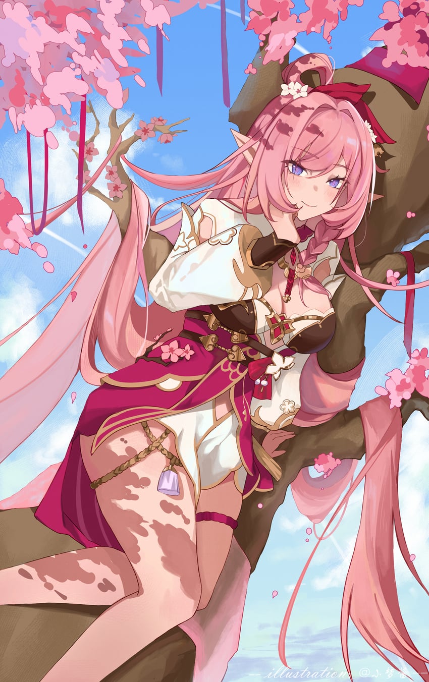 elysia (honkai and 1 more) drawn by yume-dream