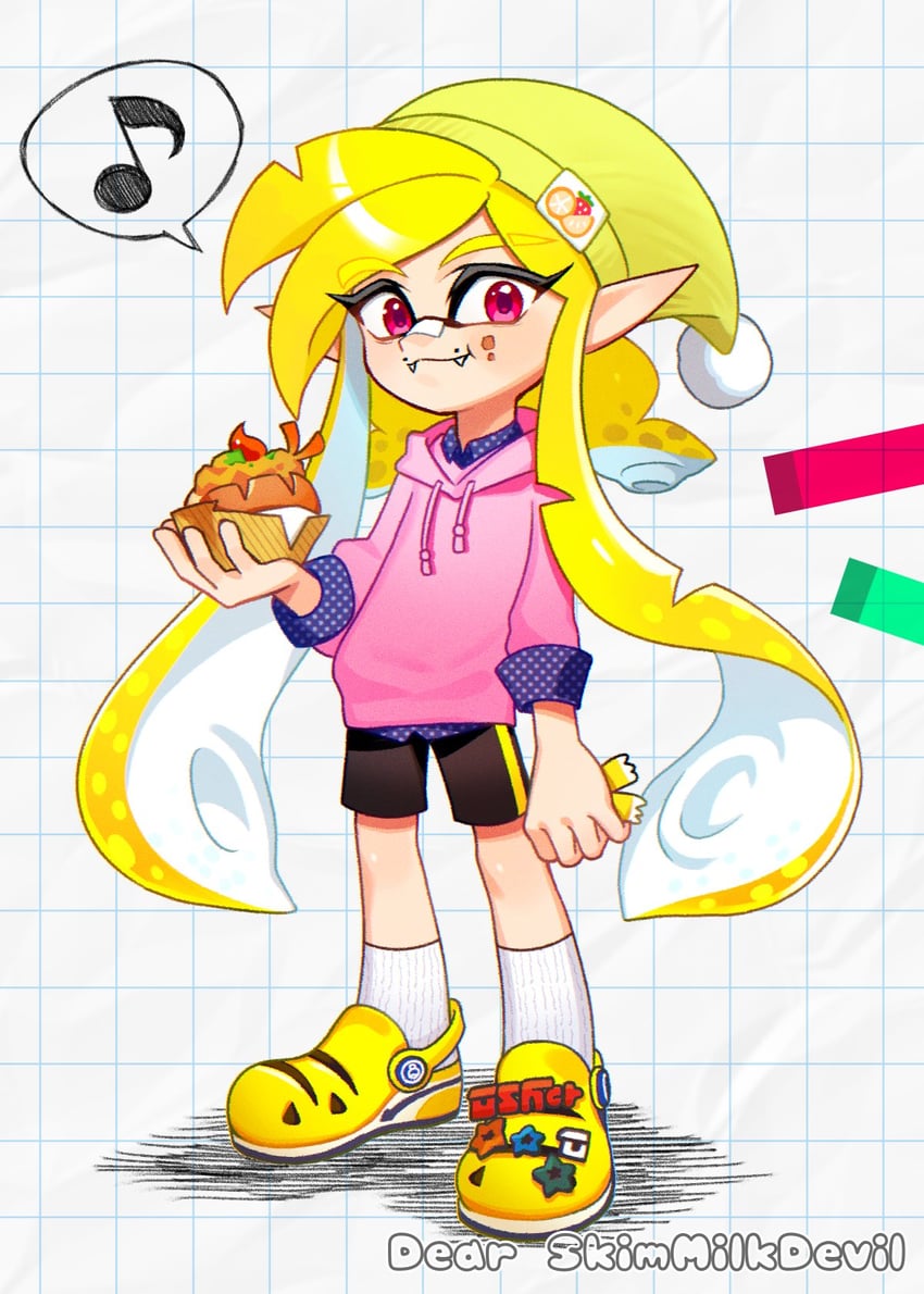 inkling player character and inkling girl (splatoon) drawn by paripi_nasubi