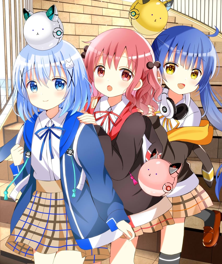 kafuu chino, tippy, jouga maya, and natsu megumi (gochuumon wa usagi desu ka? and 1 more) drawn by ryoutan