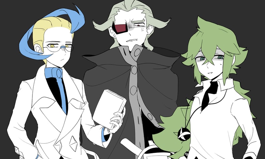 n, ghetsis, and colress (pokemon and 1 more) drawn by suta_5255
