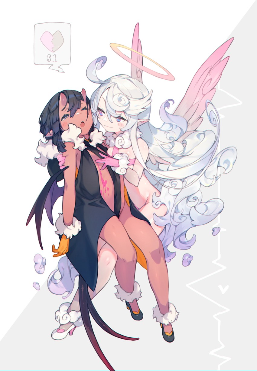 akumako-chan and tenshiko-chan (original) drawn by bukurote