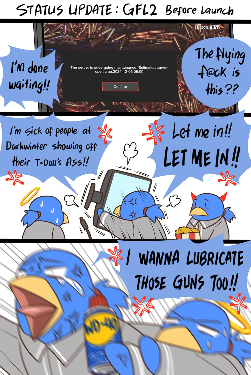 little blue (girls' frontline and 1 more) drawn by guin_guin