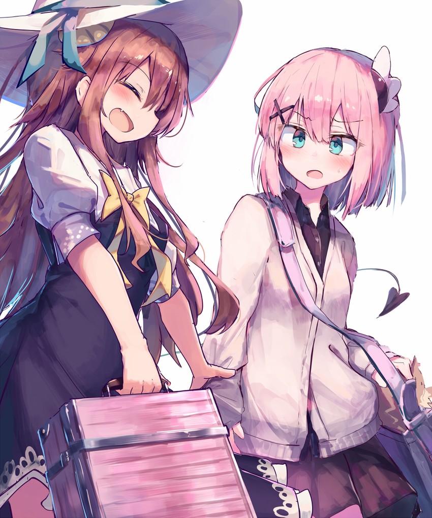 yoshida yuuko and chiyoda momo (machikado mazoku) drawn by beize_(garbage)