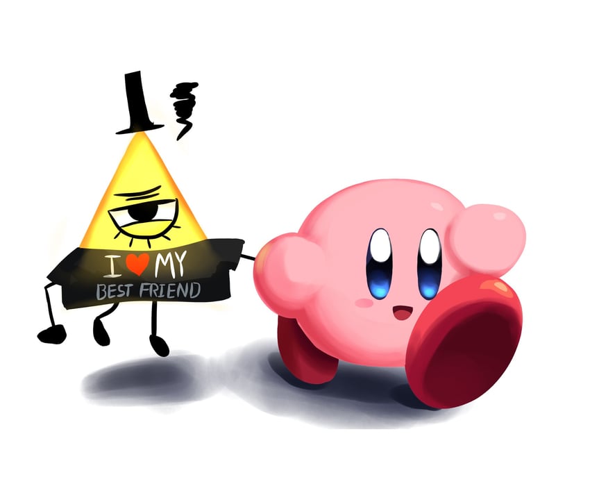 kirby and bill cipher (kirby and 1 more) drawn by kirbyearthbound