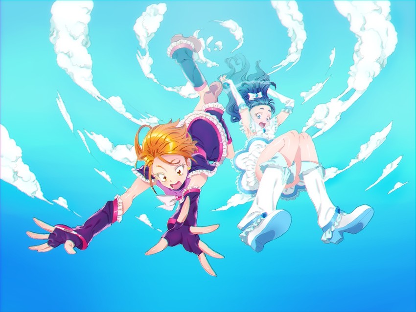 misumi nagisa, yukishiro honoka, cure black, and cure white (precure and 2 more) drawn by asa_(ja0520)