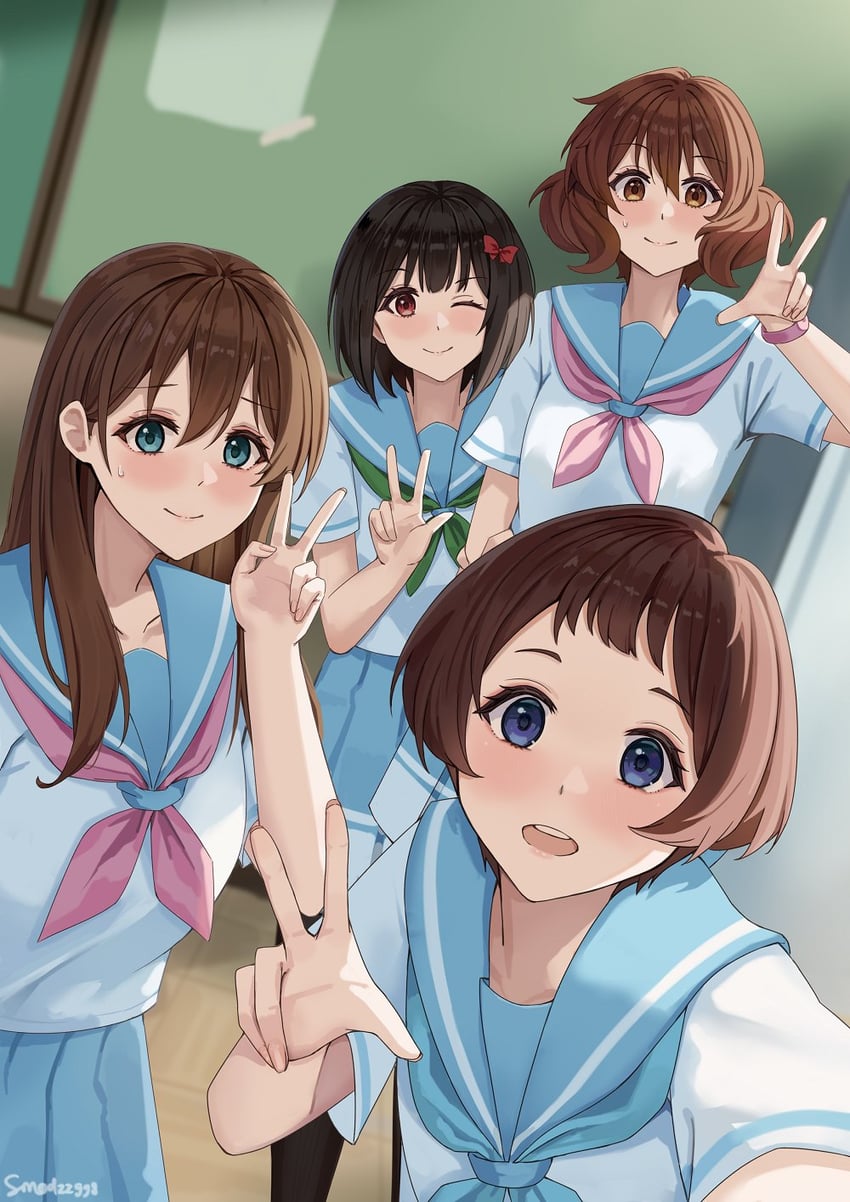 oumae kumiko, hisaishi kanade, kuroe mayu, and hariya kaho (hibike! euphonium) drawn by smodzz998