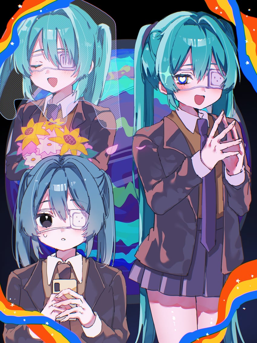 hatsune miku (vocaloid and 1 more) drawn by hiro_0607