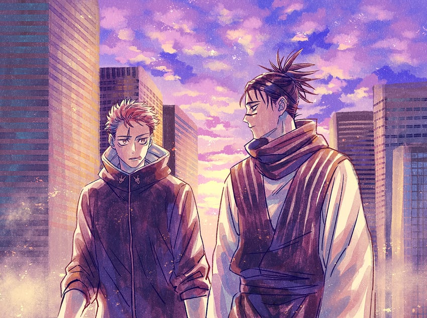 itadori yuuji and choso (jujutsu kaisen) drawn by izkeycc