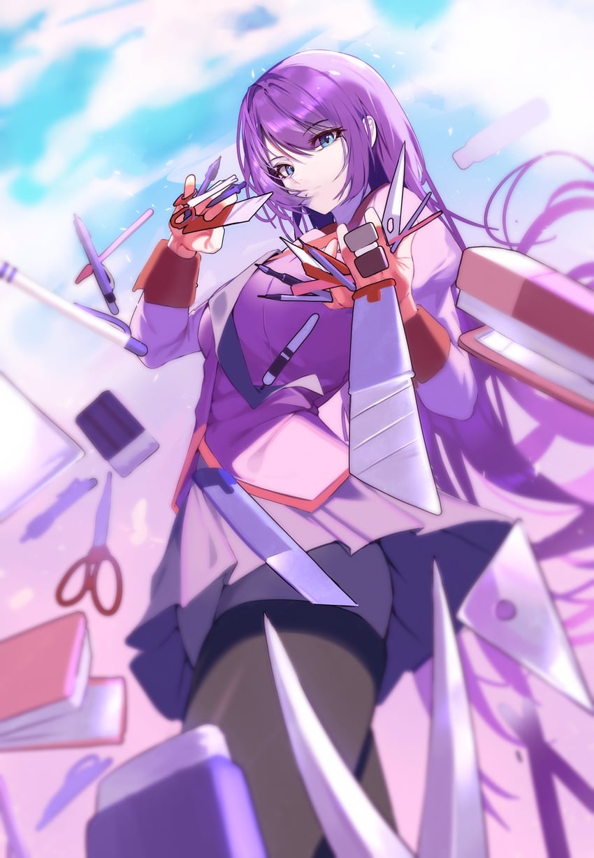 senjougahara hitagi (monogatari and 1 more) drawn by whdgur6395