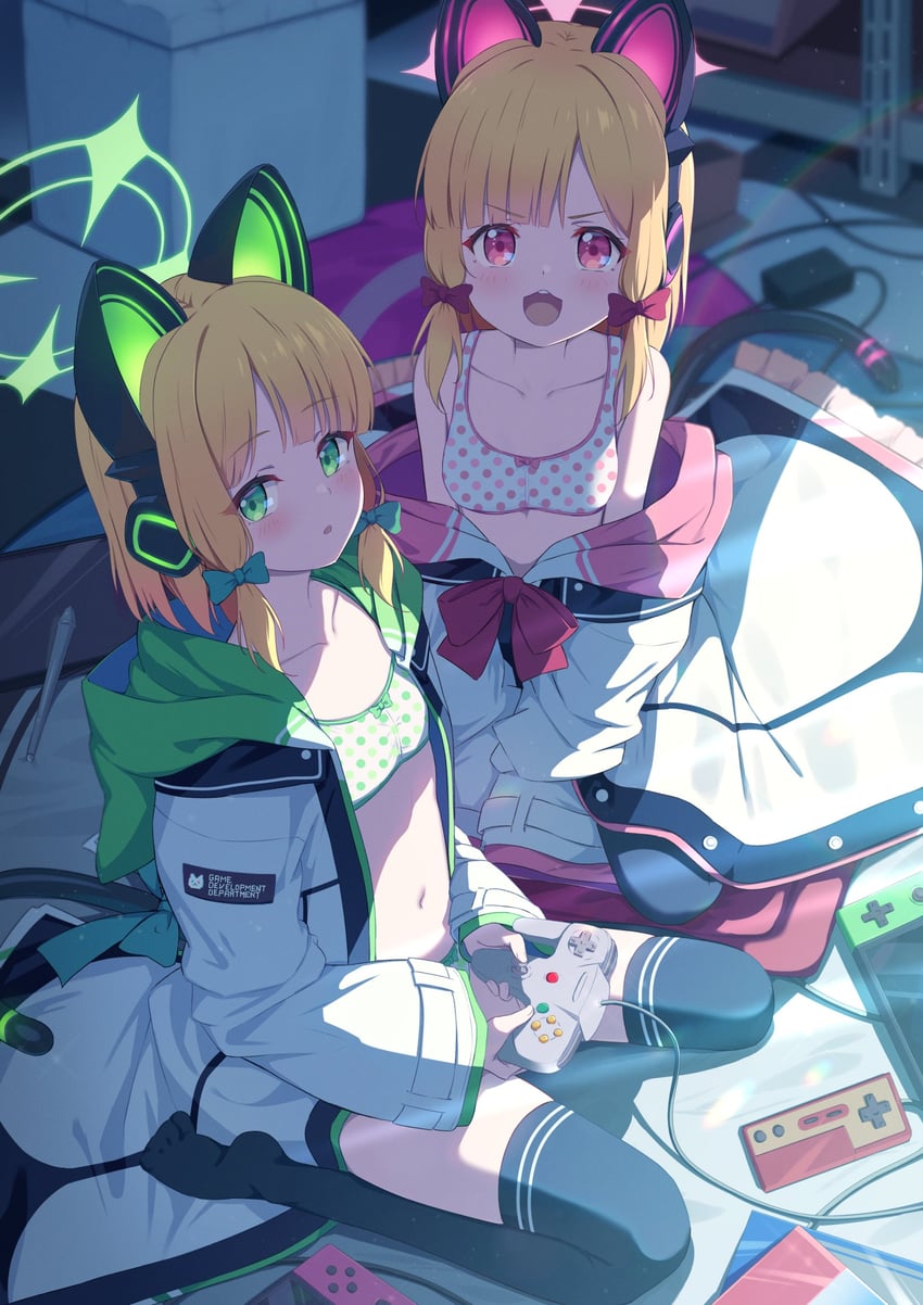 momoi and midori (blue archive) drawn by miso_(misomiso_154)