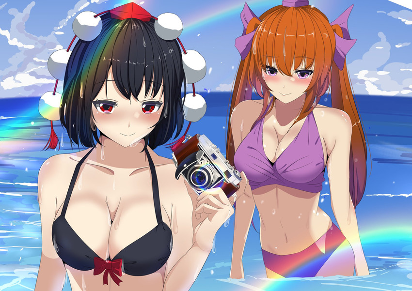 shameimaru aya and himekaidou hatate (touhou) drawn by kitaura_kasumi