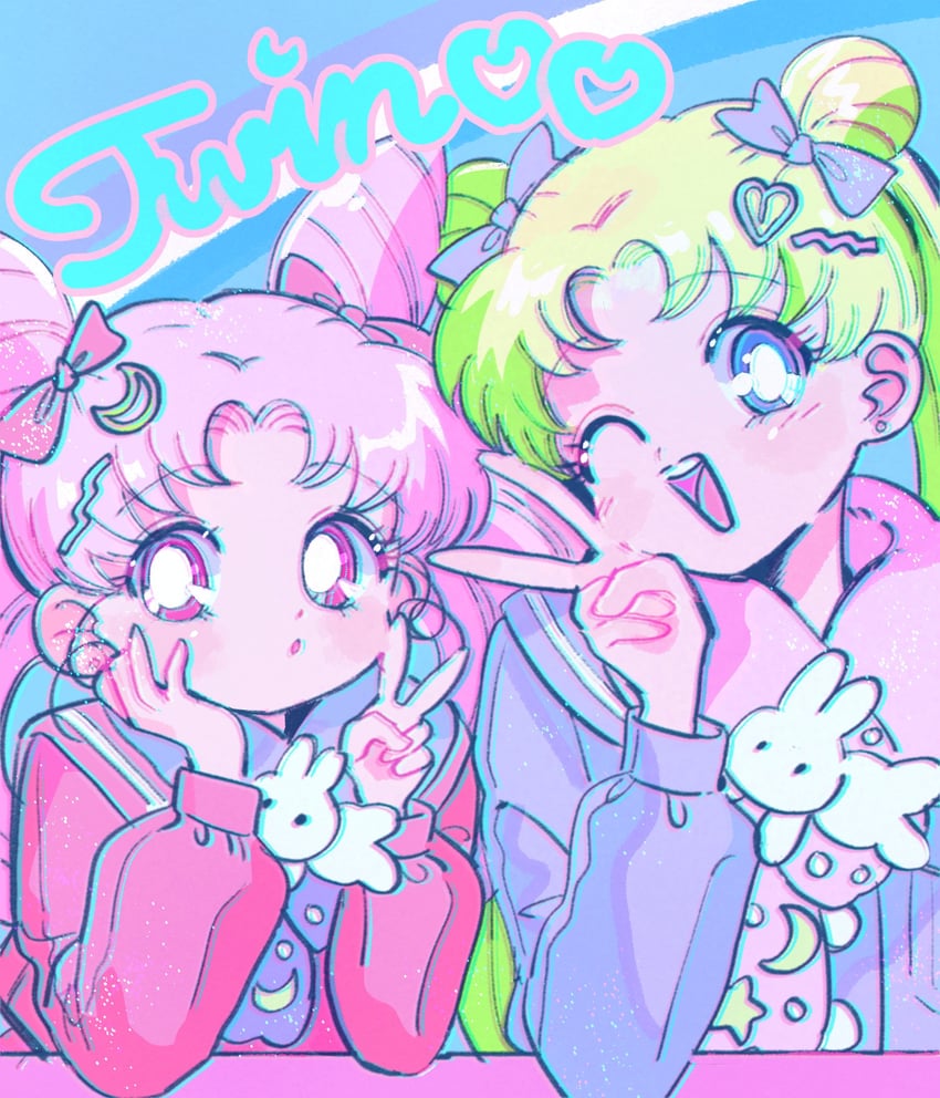 tsukino usagi and chibi usa (bishoujo senshi sailor moon) drawn by korozikoro