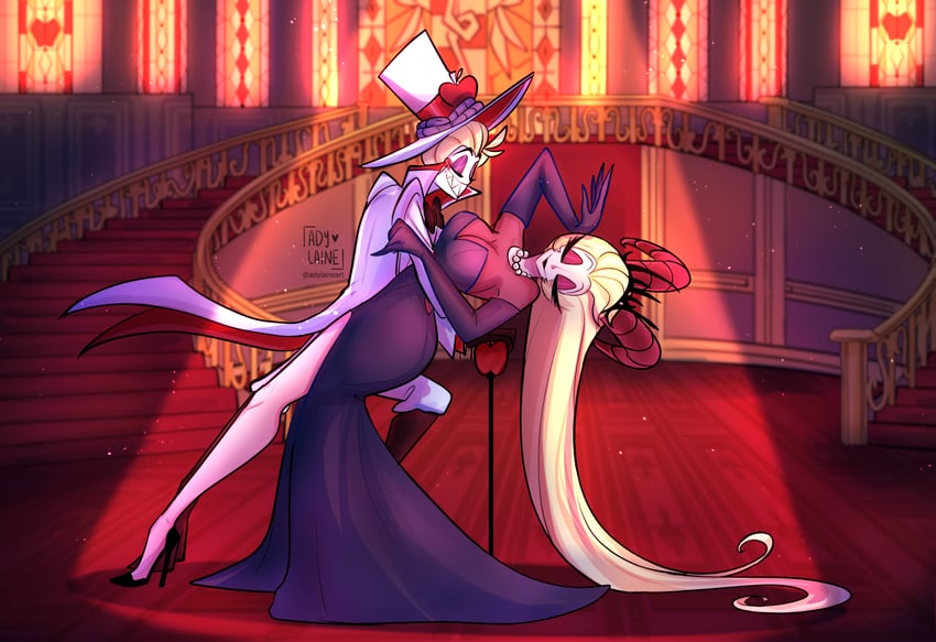 lucifer morningstar and lilith (hazbin hotel) drawn by adylaineart