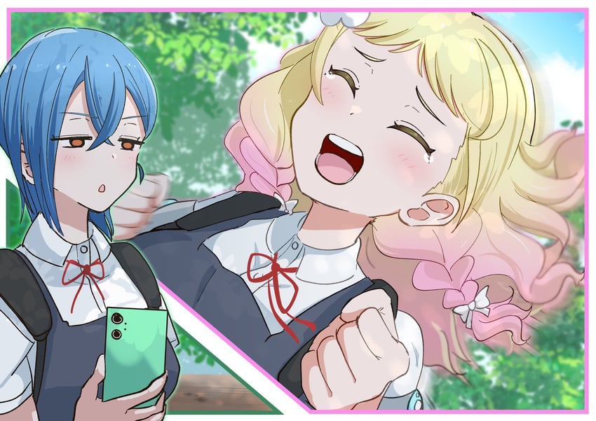 wakana shiki and onitsuka natsumi (love live! and 1 more) drawn by yunite68