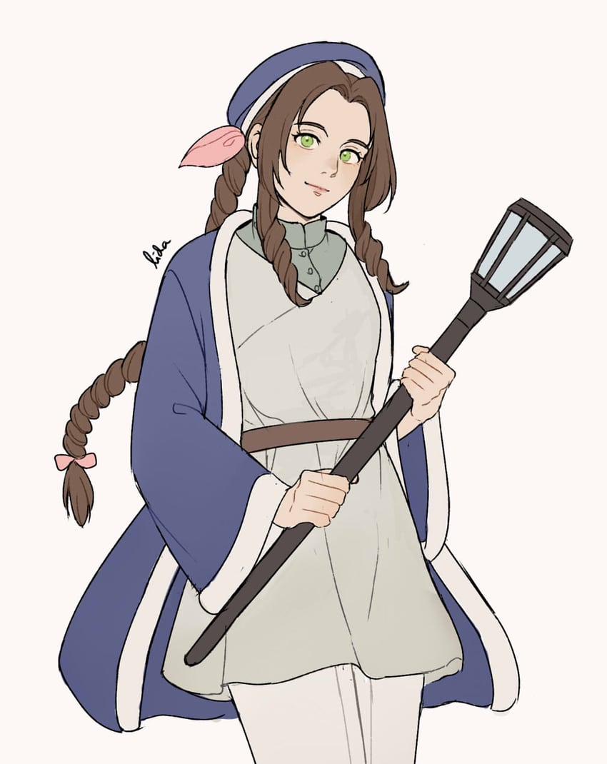 aerith gainsborough and falin touden (final fantasy and 2 more) drawn by lida_(lidalida04)
