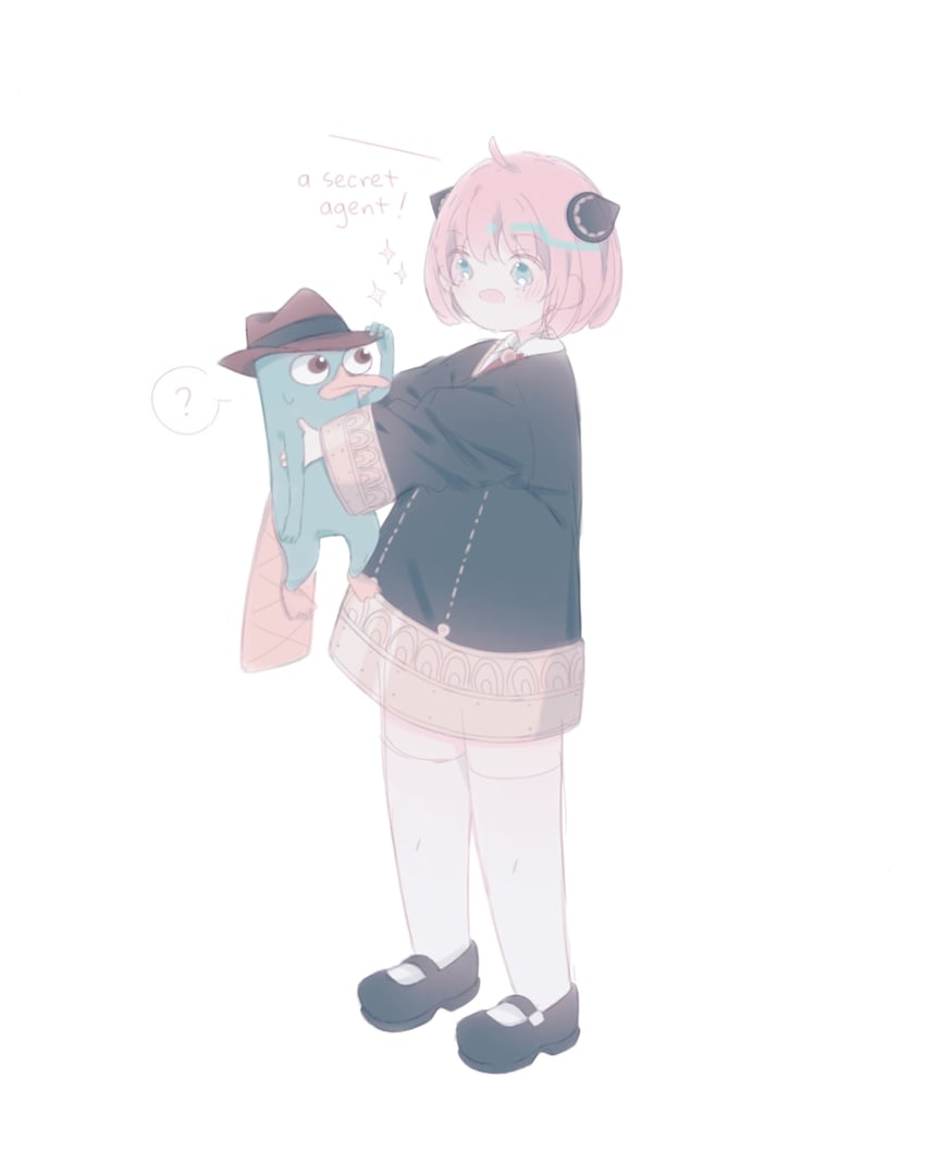 anya and perry the platypus (spy x family and 1 more) drawn by user_fcwn8484