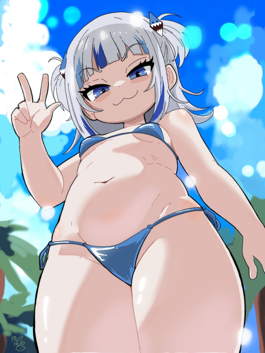 gawr gura (hololive and 1 more) drawn by fruithead