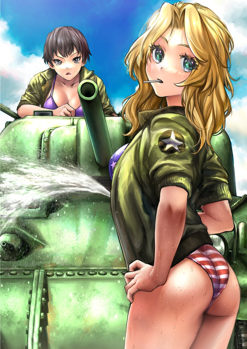 kay and naomi (girls und panzer) drawn by kagawa_hiroaki