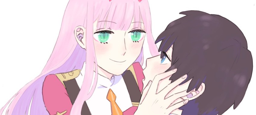 zero two and hiro (darling in the franxx) drawn by difxx_pcc