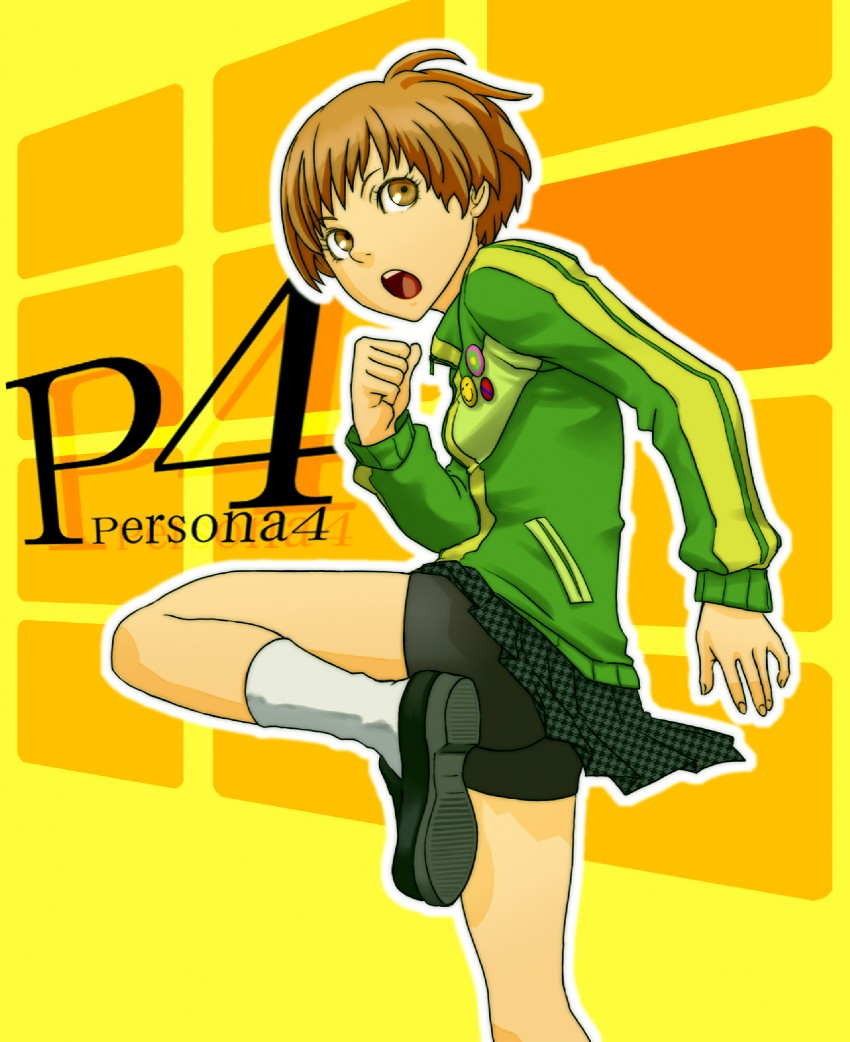 satonaka chie (persona and 1 more) drawn by ganbon