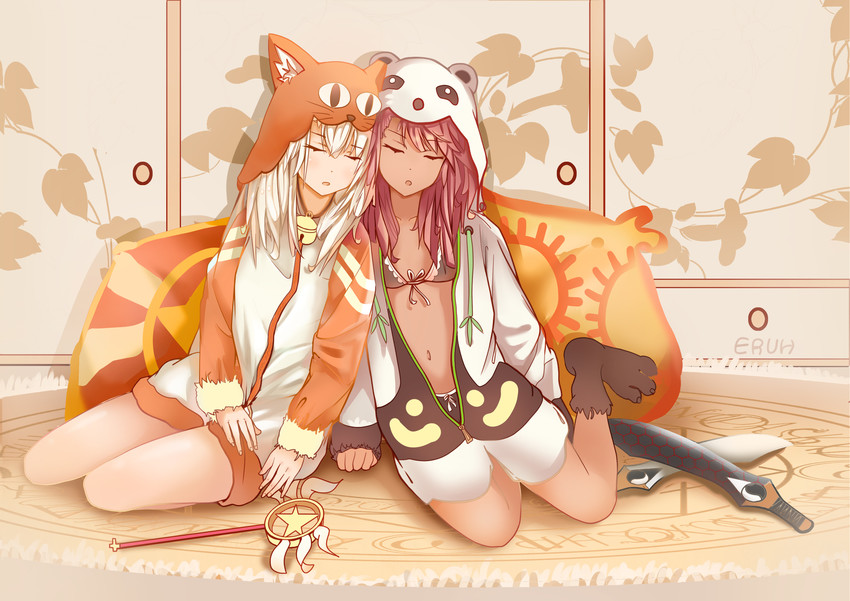 illyasviel von einzbern, chloe von einzbern, and magical ruby (fate and 1 more) drawn by eruh