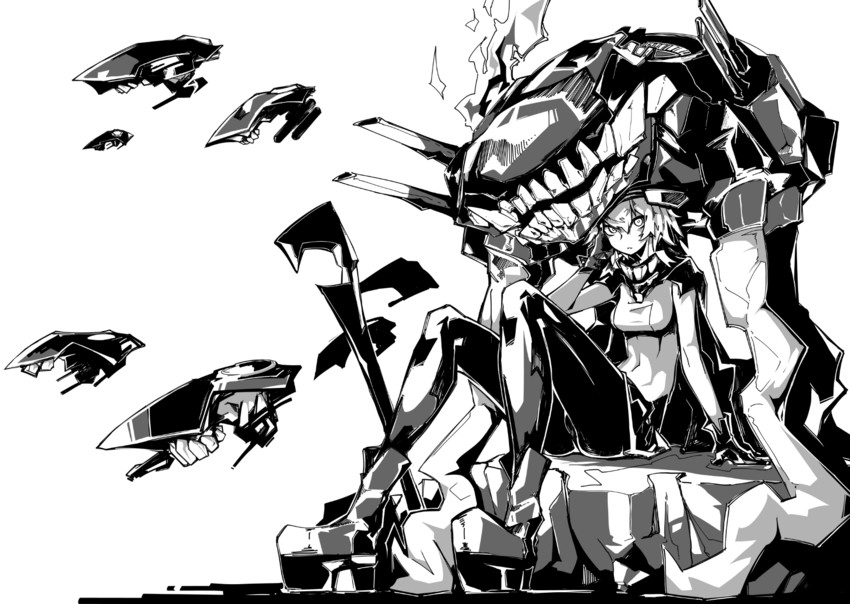 wo-class aircraft carrier and enemy aircraft (kantai collection) drawn by deel_(rkeg)