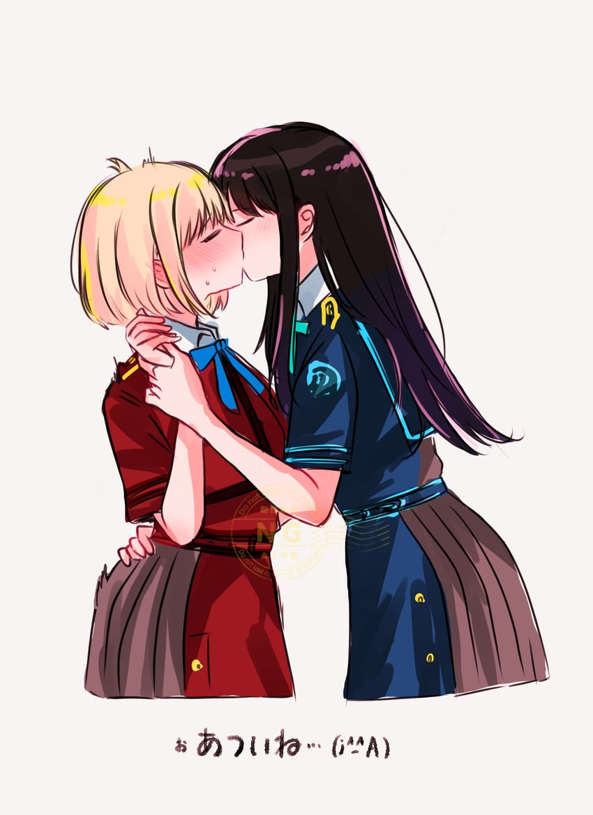nishikigi chisato and inoue takina (lycoris recoil) drawn by sinkatutiya
