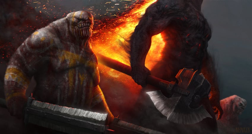 balrog and gothmog (tolkien's legendarium and 1 more) drawn by joel_kilpatrick