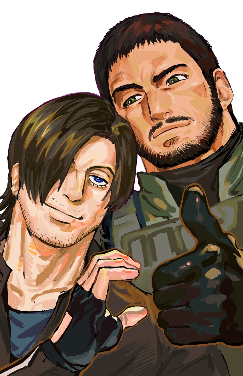 leon s. kennedy and chris redfield (resident evil and 1 more) drawn by 123456dyom