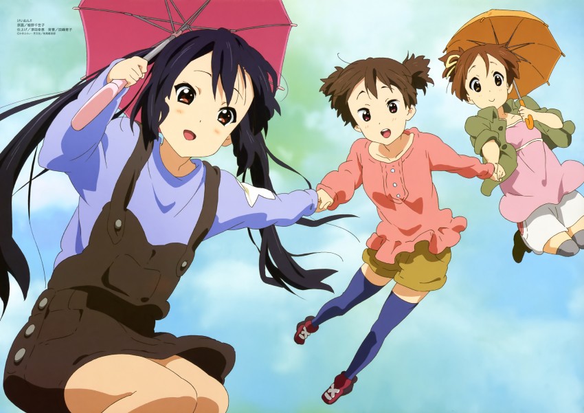 nakano azusa, hirasawa ui, and suzuki jun (k-on! and 2 more) drawn by ueno_chiyoko