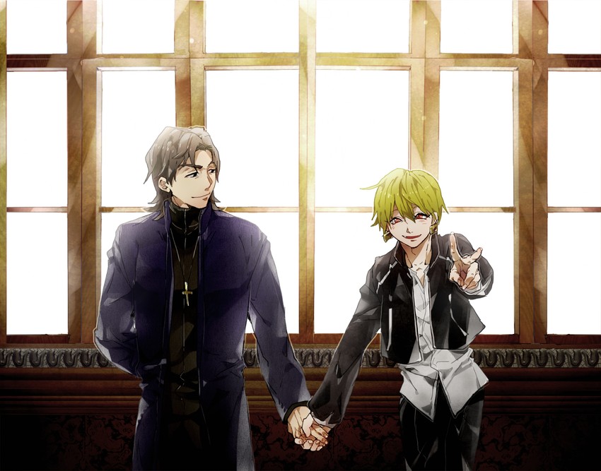 gilgamesh and kotomine kirei (fate and 1 more) drawn by ari_(ari_0212)