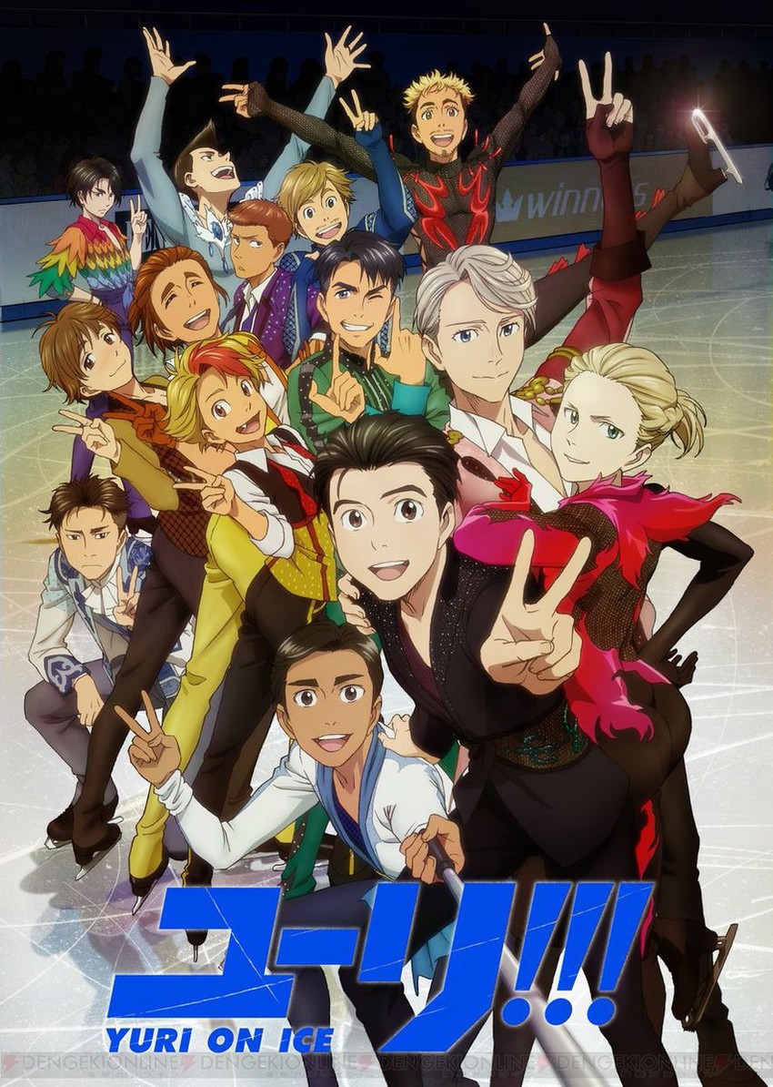 katsuki yuuri, viktor nikiforov, yuri plisetsky, phichit chulanont, otabek altin, and 9 more (yuri!!! on ice)