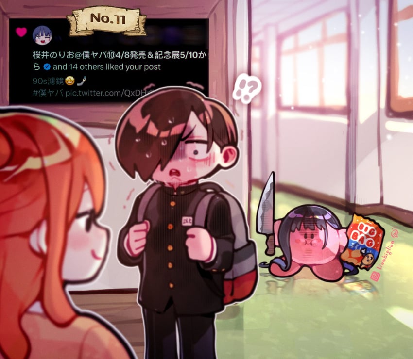 kirby, yamada anna, ichikawa kyoutarou, and sekine moeko (kirby and 1 more) drawn by lianbiglian