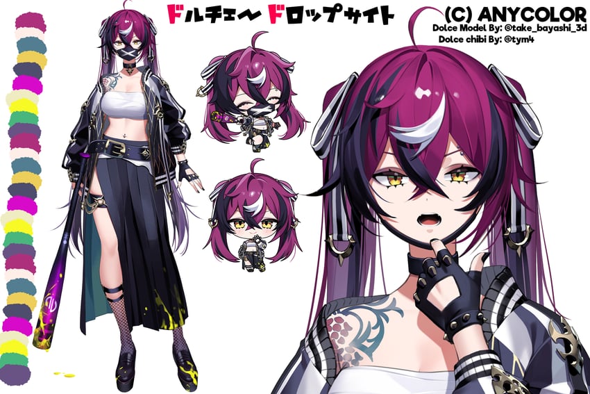 doppio dropscythe and double dolce (nijisanji and 1 more) drawn by shinoda_mame and take_bayashi_3d