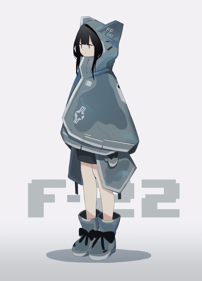 f-22 raptor (original) drawn by fami_(yellow_skies)