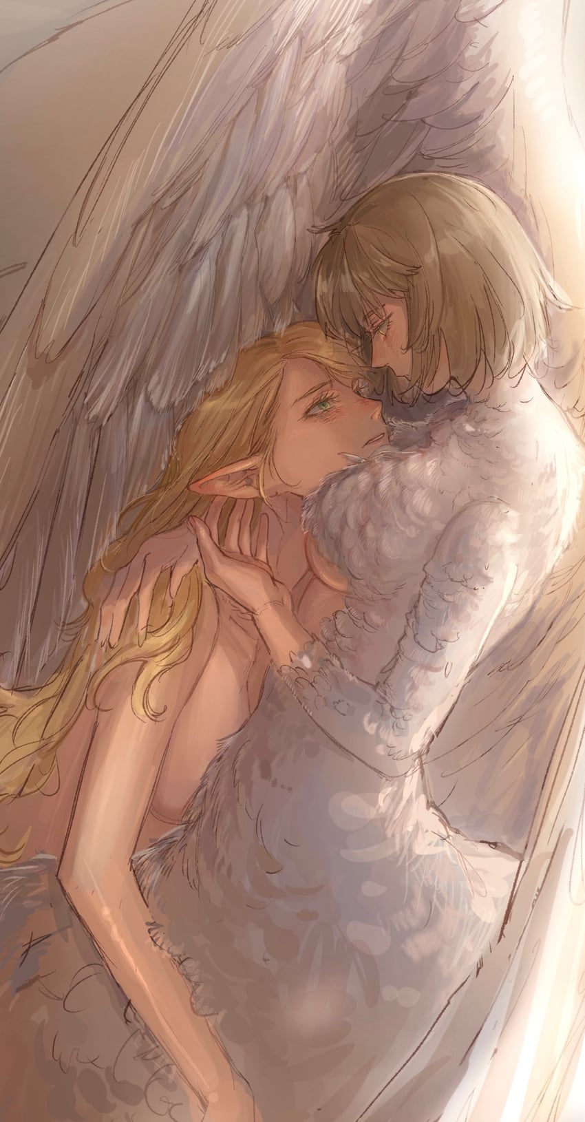 marcille donato and falin touden (dungeon meshi) drawn by deerwhisky