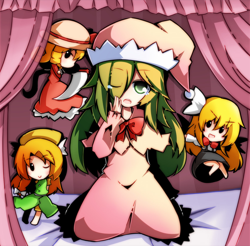 kazami yuuka, elly, kurumi, and orange (touhou) drawn by nosada
